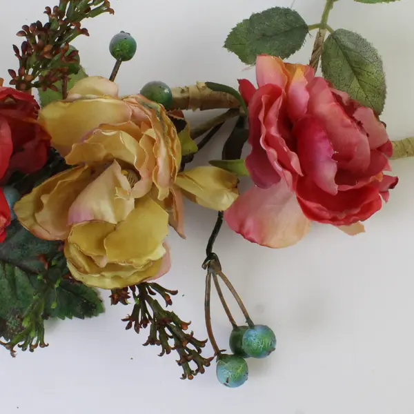 Artificial Floral Bough Decoration Realistic Foliage Blooms 11x7