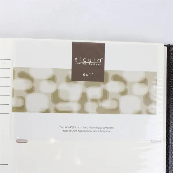 Sicura Picture Album Holder Holds 200 Photos - Leather Bound Photo Book 9"x8.5"