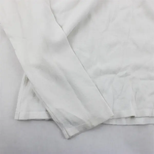 Worthington Women's M White Knit Ruffle Collar Long Sleeve Blouse