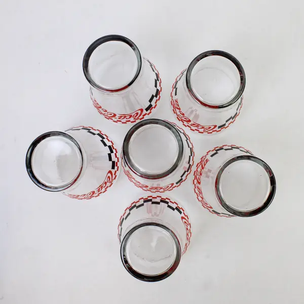 Set Of 6 Indiana Glass Coca Cola Glassware Collection Bell Soda Glasses 16 Oz