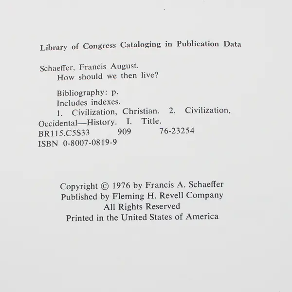 VTG How Should We Then Live? by Francis A Schaeffer 1976 HC DJ 1st Edition Good