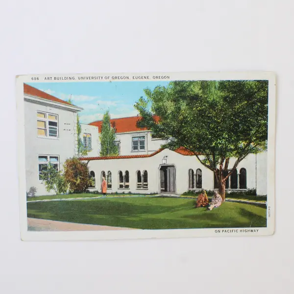 Lot Of 2 University Of Oregon Eugene Litho Postcards Art Building Straub Hall
