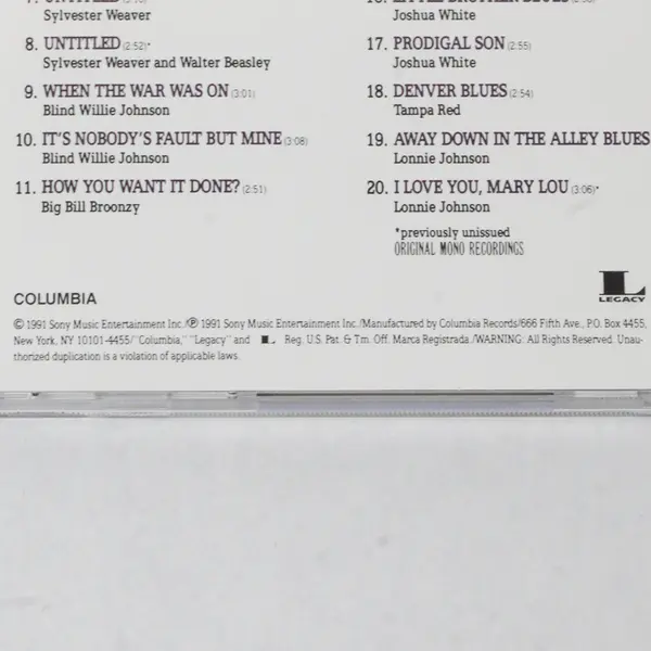 Great Blues Guitarists: String Dazzlers by Various CD w/booklet 1991, #CK 47060