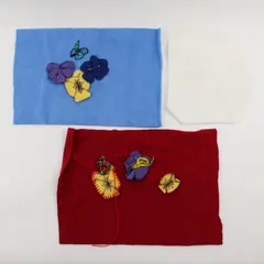 Floral Fabric Craft Project Started - Includes Fabric Pieces 6x6 Used