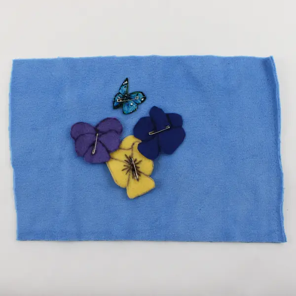 Floral Fabric Craft Project Started - Includes Fabric Pieces 6x6 Used