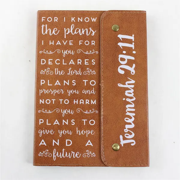 Unbranded Brown Leather Gilded Page Christian Notebook w/Jeremiah 29:11 Verse