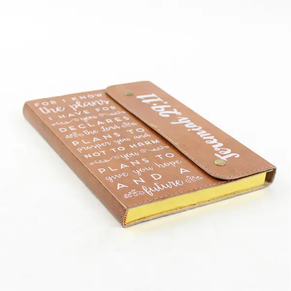 Unbranded Brown Leather Gilded Page Christian Notebook w/Jeremiah 29:11 Verse