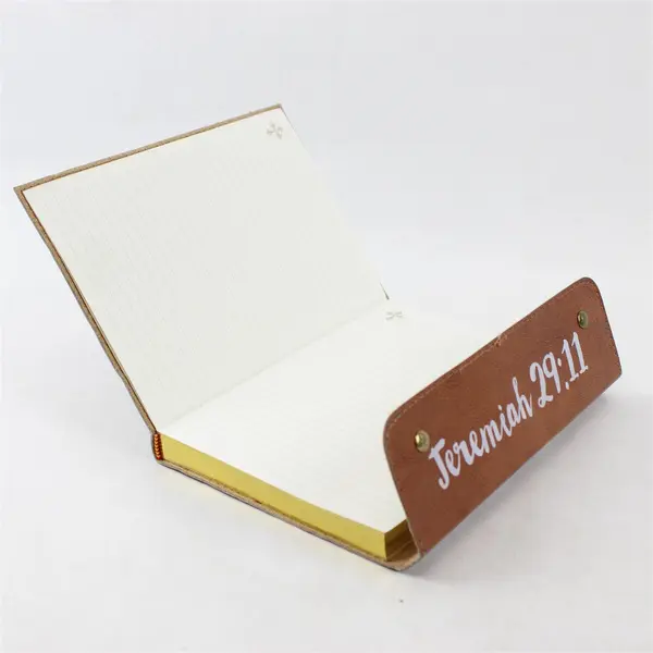 Unbranded Brown Leather Gilded Page Christian Notebook w/Jeremiah 29:11 Verse