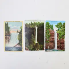 Lot Of 3 Vintage Silver Creek Falls Oregon Color Litho Postcards