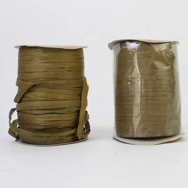 Lot of 2 Paper Wraphia Ribbon Chocolate 100yds 1 New 1 Used