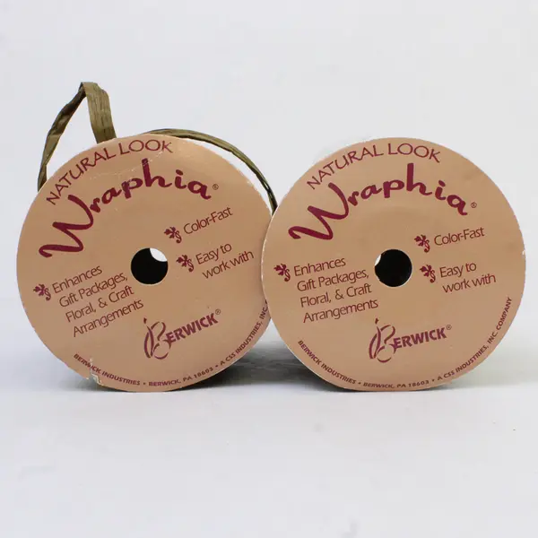 Lot of 2 Paper Wraphia Ribbon Chocolate 100yds 1 New 1 Used