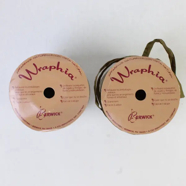 Lot of 2 Paper Wraphia Ribbon Chocolate 100yds 1 New 1 Used