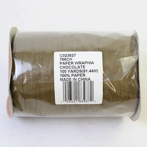 Lot of 2 Paper Wraphia Ribbon Chocolate 100yds 1 New 1 Used
