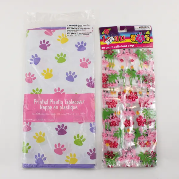 Mixed Lot of 5 Birthday Party Supplies Tablecloth Balloons Loot Bags Stencil