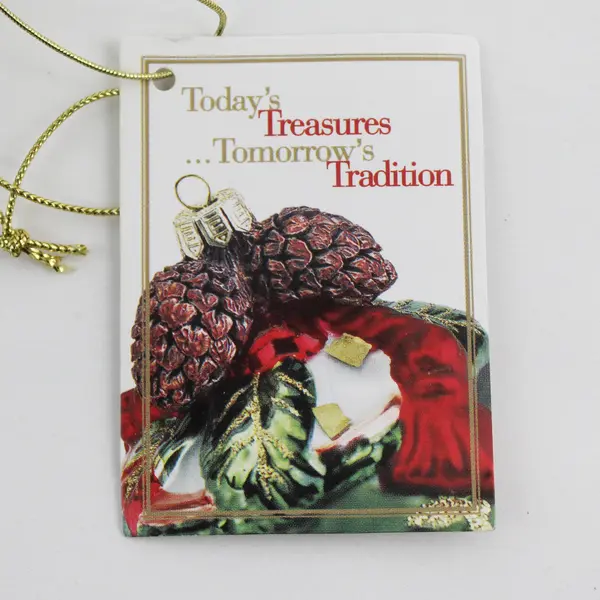 Fitz and Floyd Glass Gregorian Gift Box with Dove On top Christmas Ornament  