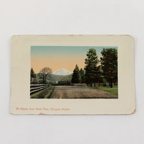 Mt Adams From Hood River Oregon Heights Color Litho Postcard 1914 Rural Scene