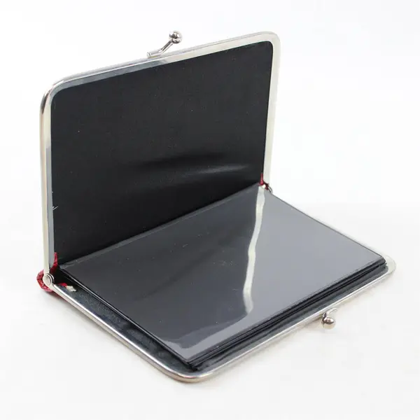 Unbranded Faux Alligator Kiss-Clasp Clutch Red Accordion-Style Photo Album 