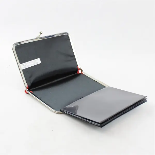 Unbranded Faux Crocodile Kiss-Clasp Clutch Red Accordion-Style Photo Album 