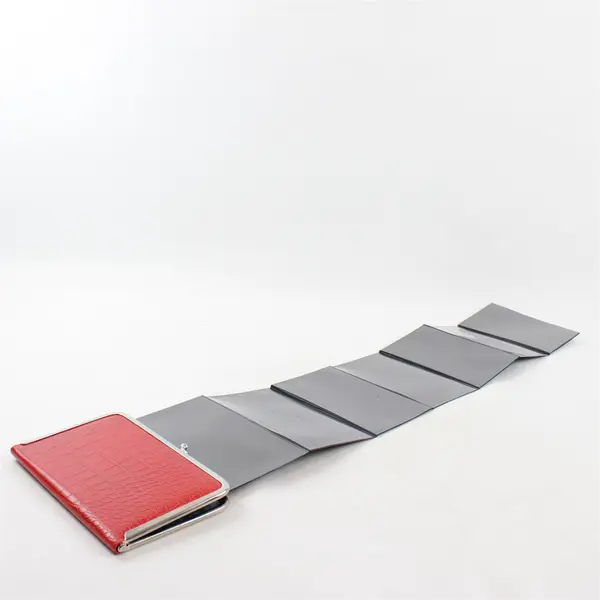 Unbranded Faux Crocodile Kiss-Clasp Clutch Red Accordion-Style Photo Album 