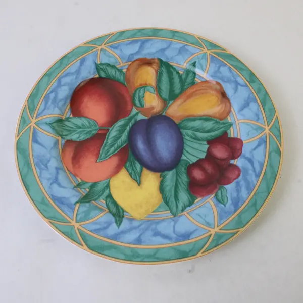Lot Of 6 Victoria & Beale Forbidden Fruit Patterned Ceramic Salad Plates 7.75"