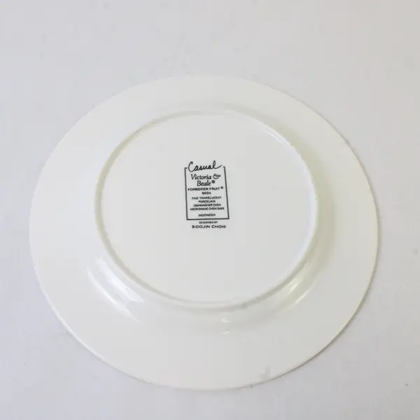 Lot Of 6 Victoria & Beale Forbidden Fruit Patterned Ceramic Salad Plates 7.75"