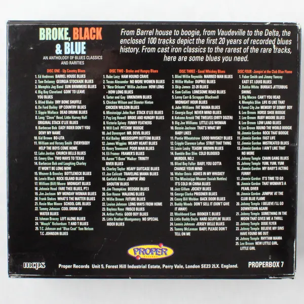 Broke, Black & Blue 4 CD Set w/Booklet, Various 1999