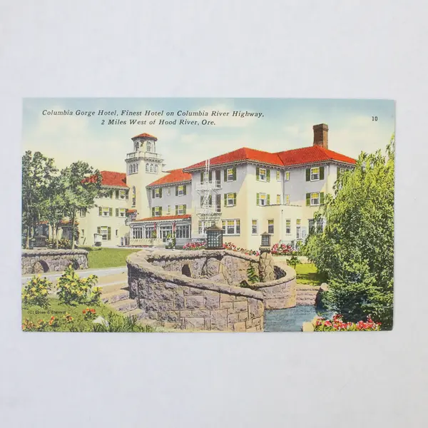 Columbia Gorge Hotel Hood River Oregon Litho Postcard Columbia River Highway