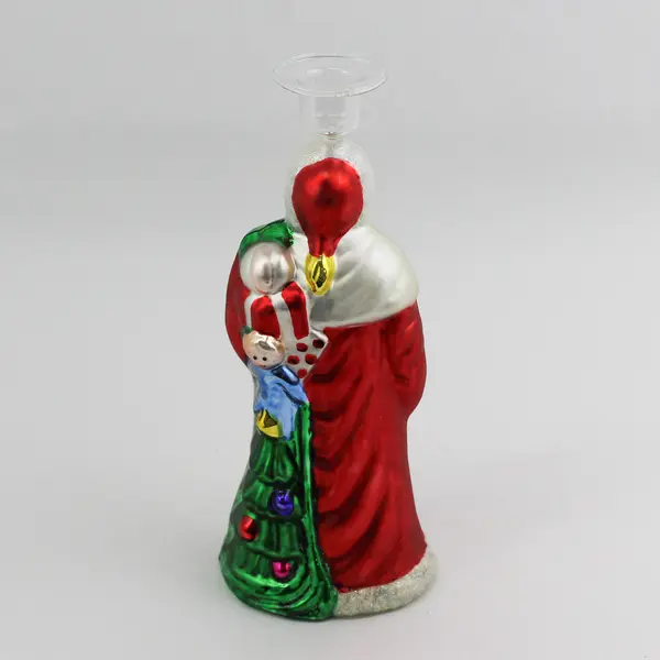 Department 56 Old World Glass Santa Candle Holder