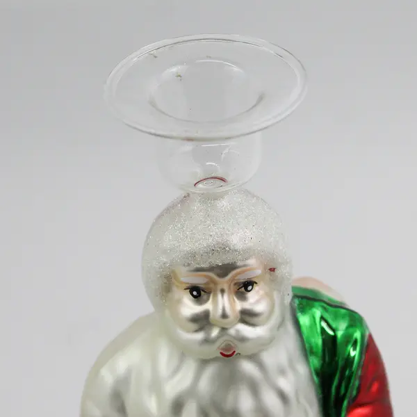 Department 56 Old World Glass Santa Candle Holder