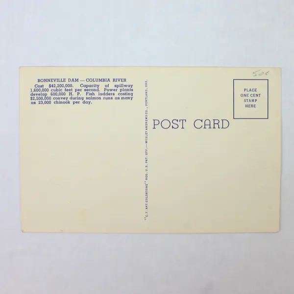 Lot Of 2 Bonneville Dam Columbia River Oregon Washington Color Litho Postcards