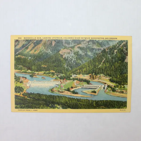 Lot Of 2 Bonneville Dam Columbia River Oregon Washington Color Litho Postcards
