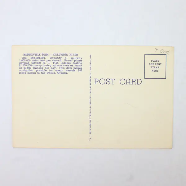 Lot Of 2 Bonneville Dam Columbia River Oregon Washington Color Litho Postcards