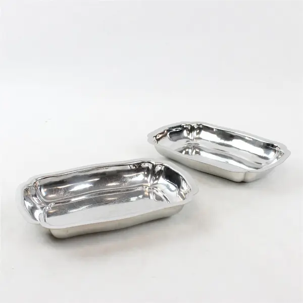 Lot of 2 Vintage Unbranded INOX 18/10 Stainless Steel Small Bowls 8x5 - FLAWED