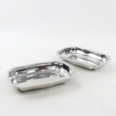 Lot of 2 Vintage Unbranded INOX 18/10 Stainless Steel Small Bowls 8x5 - FLAWED