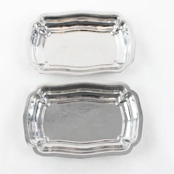 Lot of 2 Vintage Unbranded INOX 18/10 Stainless Steel Small Bowls 8x5 - FLAWED