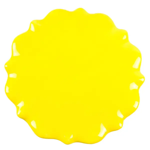 Department 56 Time To Celebrate Yellow Ceramic Scalloped Pedestal 2003 4.5"