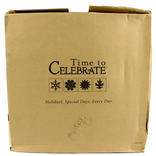 Department 56 Time To Celebrate Yellow Ceramic Scalloped Pedestal 2003 4.5"