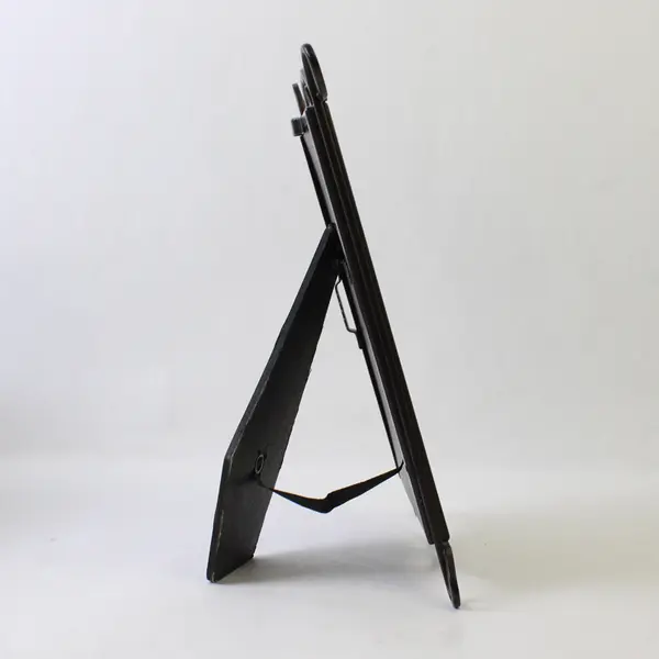 Vintage Metal Scroll Design Easel Stand Photo Frame, 7"x8.8"