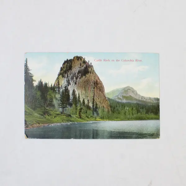 Lot Of 2 Castle Rock Columbia River Washington Color Litho Postcards 1910s