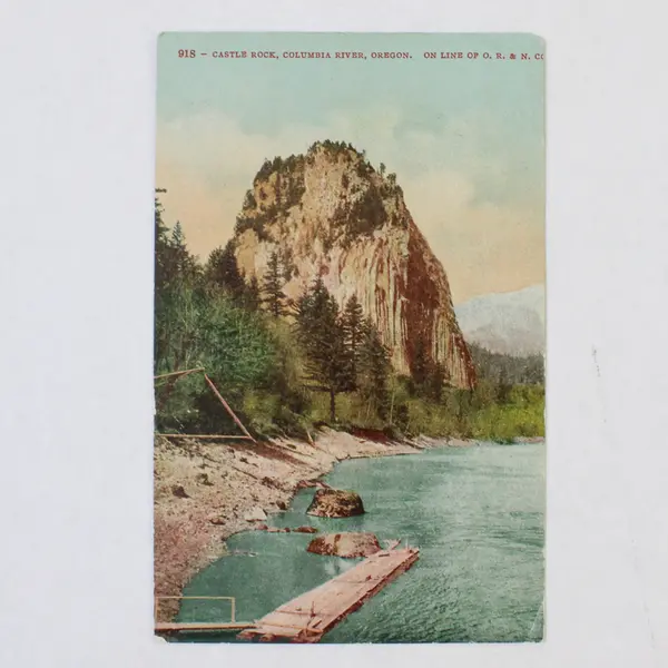 Lot Of 2 Castle Rock Columbia River Washington Color Litho Postcards 1910s