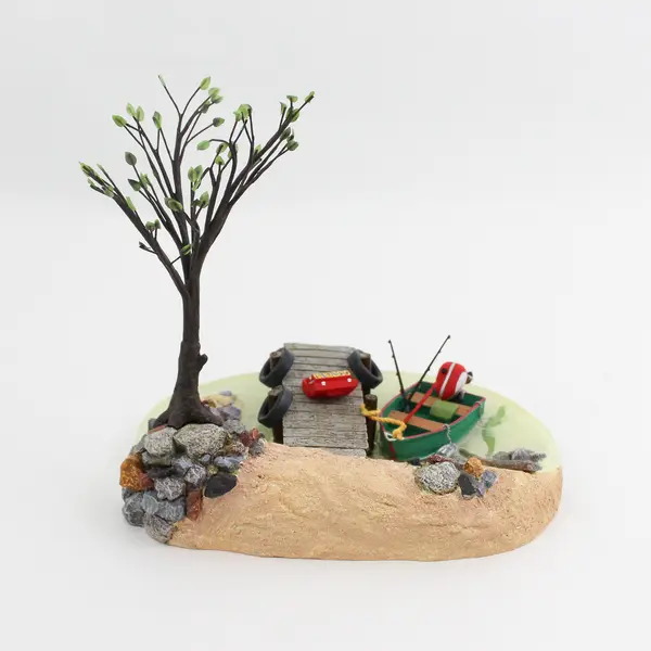 Dept 56 Fishing At Trout Lake Village Accessories Figurine #53110  Retired