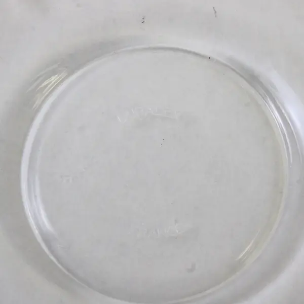 Lot Of 4 Duralex France Unknown Pattern Clear Glass Tea Cup Saucers 5.75"