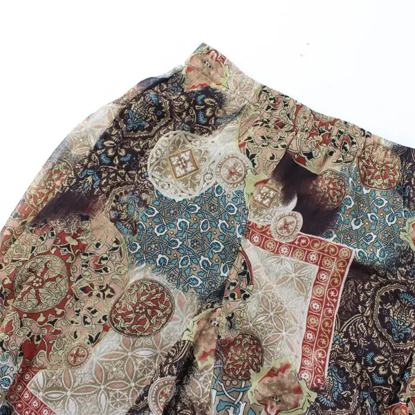 Christopher & Banks Women's 16-18W Brown Patchwork Elastic Waist Midi Skirt