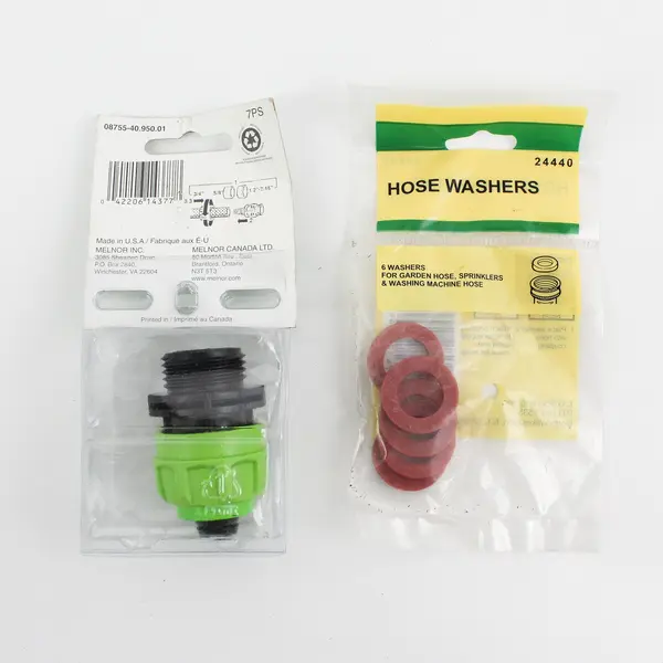 Lot of 2 Hose Repair Parts Hose Coupling & Washers - New