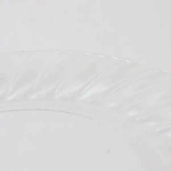 Lot Of 4 Forte Crisa FCG8 Pattern Clear Glass Molded Swirls Dinner Plates 9.75"