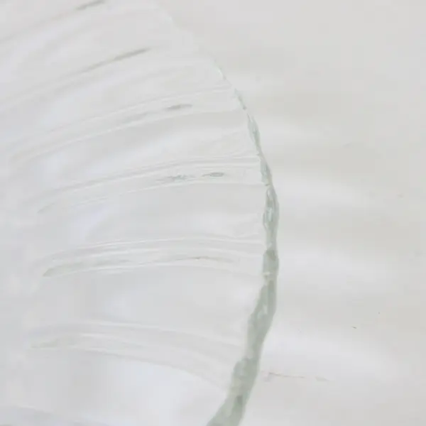 Lot Of 4 Forte Crisa FCG8 Pattern Clear Glass Molded Swirls Dinner Plates 9.75"