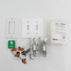 Mixed Lot of Light Switches & Assorted Toggle Switch Parts, Used