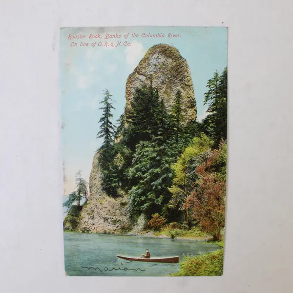 Lot Of 2 Columbia River Oregon Color Litho Postcards 1909 Rooster Rock Cape Horn