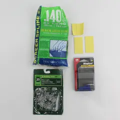 Black Screen Spline .140 Dia 25ft w/ Wire Connectors & Light Clips