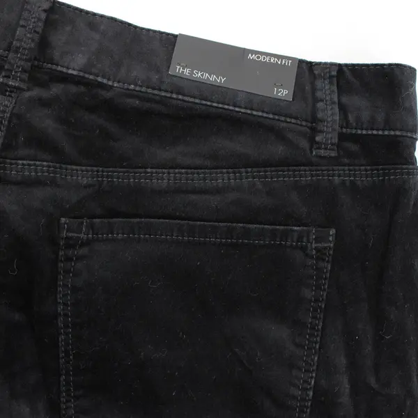 NWT Ann Taylor Women's 12 Petite Black Velvet Modern Fit Skinny Jeans